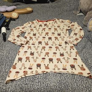 Cute Reindeer Print Sleeping Gown